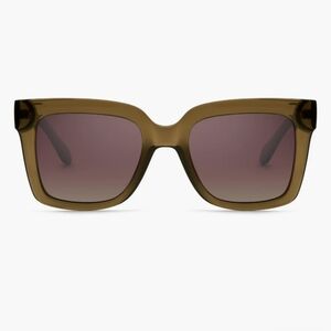 Quay 52mm Gradient Square  Olive Green/brown Square Sunglasses